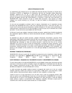 AVISO DE PRIVACIDAD DEL SITIO En cumplimiento de lo dispuesto por la Ley Federal de Protección de Datos Personales en Posesión de los Particulares (LFPDPPP), su Reglamento, los lineamientos del Aviso de Privacidad y de