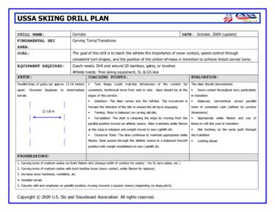 USSA SKIING DRILL PLAN DRILL NAME: FUNDAMENTAL SKI AREA:  Corridor