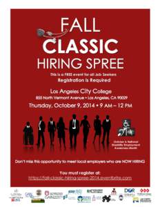 This is a FREE event for all Job Seekers  Registration is Required October is National Disability Employment