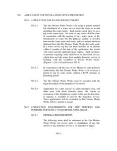 503  APPLICATION FOR INSTALLATION OF WATER SERVICEAPPLICATION FOR WATER SERVICE PERMIT