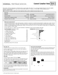 FUND FACTS  Counsel Canadian Value Series E November 1, 2013