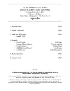 Folsom Lake College / Agenda / Adjournment / Folsom / California Community Colleges System / Parliamentary procedure / Los Rios Community College District