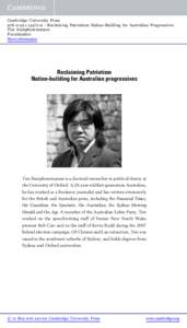 Cambridge University Press[removed]9 - Reclaiming Patriotism Nation-Building for Australian Progressives Tim Soutphommasane Frontmatter More information