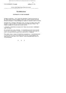 Gerald R. Ford Administration White House Press Releases