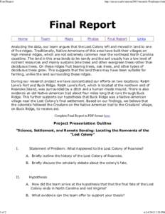 Final Report  1 of 2 http://nia.ecsu.edu/ureoms2003/teamrslc/Finalreport.htm