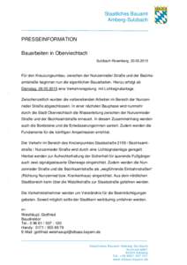 Staatliches Bauamt Amberg-Sulzbach PRESSEINFORMATION Bauarbeiten in Oberviechtach Sulzbach-Rosenberg, 