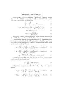 Tutorstvo iz Fizike I, Reˇsitev naloge: Najprej se poigramo z geometrijo. Oznaˇcimo srediˇsˇce planetoida S, srediˇsˇca krogel S1 , S2 in C, daljice med srediˇsˇci votlin a, α kot ∠SAS1 in β kot ∠