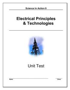 ELECTRICAL PRINCIPLES AND TECHNOLOGIES  _________________________