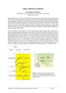 GIRILAMBONE SYNTHESIS Dr Kenneth G. McQueen CRC LEME, Australian National University, Canberra ACT[removed]removed] The Girilambone Project is one of CRC LEME’s regional studies, centred in the western Lachlan F