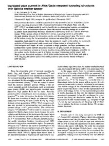 Increased peak current in AlAs/GaAs resonant tunneling structures with GaInAs emitter spacer