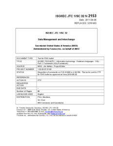 Information technology — Database languages — SQL — Part 1: Framework (SQL/Framework)