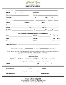   	
   MEMBERSHIP APPLICATION    	
  