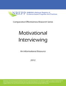 Motivational Interviewing An Informational Resource 2012