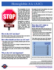 Hemoglobin A1c (A1C) The hemoglobin A1c test (A1C) is a simple blood test that tells how well you controlled your blood sugar (BS) over the past 2 to 3