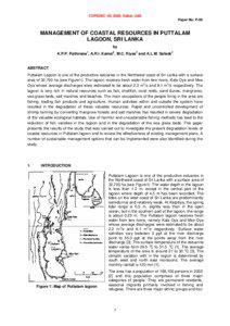 MANAGEMENT OF COASTAL RESOURCES IN PUTTALAM LAGOON, SRI LANKA