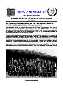 ITER CTA NEWSLETTER No. 6, FEBRUARY-MARCH 2002 INTERNATIONAL ATOMIC ENERGY AGENCY, VIENNA, AUSTRIA ISSN 1683–0555