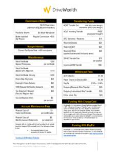 Commission Rates  Transferring Funds $per share (minimum of $2.99 per transaction)