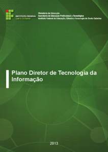 Plano Diretor de Tecnologia da Informação 2013  SANTA CATARINA