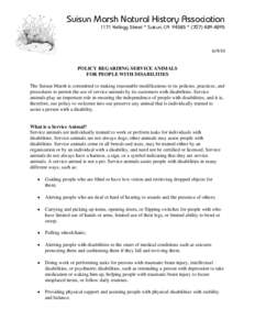 Microsoft Word - Service Animal Policy.doc