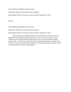 Microsoft Word - KENNETH ROGOFF NSF White paper on grand challenges in Economics September[removed]