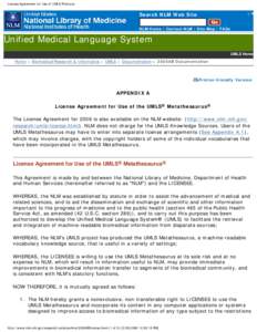 Appendix A.1 2006AB UMLS Appendix to the License Agreement