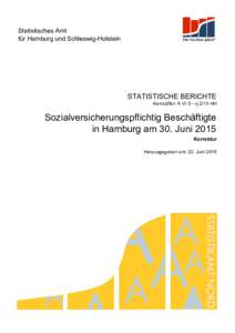 Statistisches Amt für Hamburg und Schleswig-Holstein STATISTISCHE BERICHTE Kennziffer: A VI 5 - vj 2/15 HH