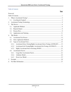 Technology / Science / Business / Electronic engineering / Evaluation methods / Highly accelerated life test / Highly accelerated stress test / Accelerated stress testing / Accelerated life testing / Reliability engineering / Tests / Software testing