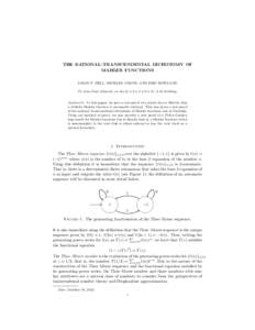 THE RATIONAL–TRANSCENDENTAL DICHOTOMY OF MAHLER FUNCTIONS JASON P. BELL, MICHAEL COONS, AND ERIC ROWLAND To Jean-Paul Allouche on his (2 + 3 + 1 + 9 + 5) · 3-th birthday.  Abstract. In this paper, we give a new proof 