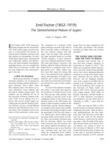 Stereochemistry / Carbohydrates / Hermann Emil Fischer / Hexose / Glucose / Aldohexose / Kiliani–Fischer synthesis / Monosaccharide / Fischer projection / Chemistry / Carbohydrate chemistry / Nutrition