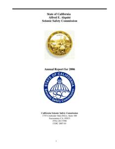 State of California Alfred E. Alquist Seismic Safety Commission Annual Report for 2006