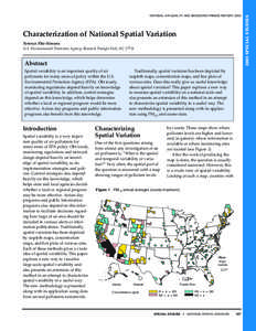 Characterization of National Spatial Variation Terence Fitz-Simons U.S. Environmental Protection Agency, Research Triangle Park, NC[removed]Abstract Spatial variability is an important quality of air