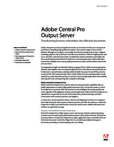 Whitepaper  Adobe Central Pro Output Server ®