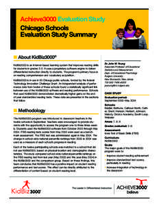 CASE STUDY  Achieve3000 Evaluation Study Chicago Schools Evaluation Study Summary