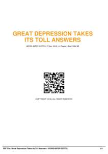 GREAT DEPRESSION TAKES ITS TOLL ANSWERS WORG-83PDF-GDTITA | 7 Mar, 2016 | 44 Pages | Size 2,294 KB COPYRIGHT 2016, ALL RIGHT RESERVED