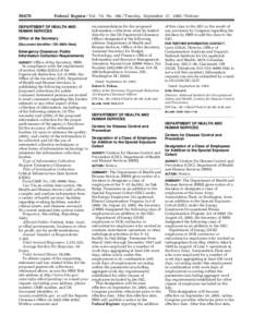 [removed]Federal Register / Vol. 70, No[removed]Tuesday, September 27, [removed]Notices DEPARTMENT OF HEALTH AND HUMAN SERVICES