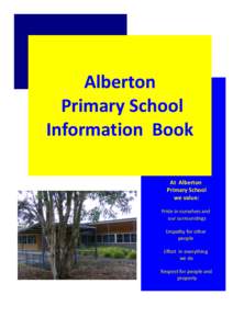 Alberton Primary School Information Book At Alberton Primary School we value: