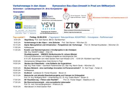 Schirmherr : Landeshauptmann Dr. Arno Kompatscher Veranstalter: Gesellschaft für Geodäsie, Geoinformation und Landmanagement