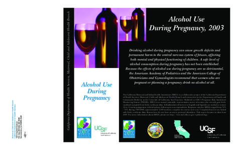 California Department of Health Services, Maternal, Child and Adolescent Health Branch  Maternal, Child and Adolescent Health Branch California Department of Health Services 1615 Capitol Avenue P.O. Box[removed], MS 8300