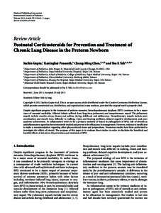 Intensive care medicine / Glucocorticoids / Bronchopulmonary dysplasia / Preterm birth / Respiratory diseases / Dexamethasone / Antenatal steroid / Infant respiratory distress syndrome / Neonatal intensive care unit / Medicine / Health / Pediatrics