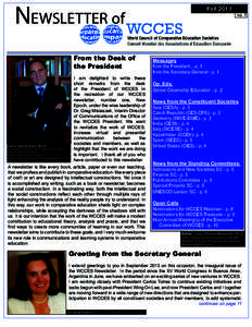NEWSLETTER of From the Desk of the President Carlos Alberto Torres, Ph.D.