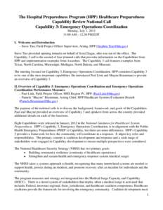 Microsoft Word - HPP Capability 3 National Call Summary_FINAL