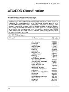 WHO Drug Information Vol. 27, No. 2, 2013  ATC/DDD Classification