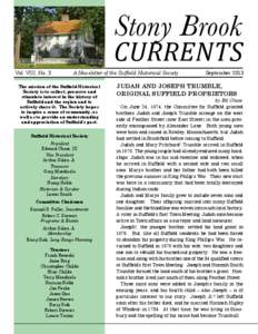 Stony Brook  CURRENTS Vol. VIII, No. 3  A Newsletter of the Suffield Historical Society