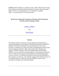 Law enforcement / Penology / Sex crimes / Prostitution / Human behavior / Recidivism / Sex offender / Laws regarding prostitution / John school / Criminology / Sex industry / Crime