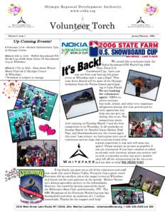 Olympic Regional Development Authority www.orda.org Volunteer Torch Volume 3, Issue 1