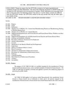 105 CMR: DEPARTMENT OF PUBLIC HEALTH   DISCLAIMER: Please be aware that the OFFICIAL versions of all state regulations are available through the State Bookstore. The text of the following regulation is UNOFFICIAL and pro