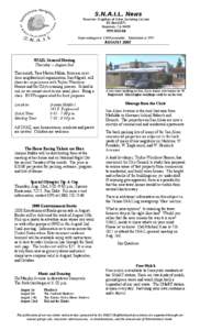 S.N.A.I.L. News Sunnyvale Neighbors of Arbor, Including LaLinda PO Box[removed]Sunnyvale, CA[removed]www.snail.org Representing over 1100 households