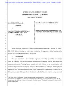 Case 8:14-cv[removed]DOC-AN Document 234 Filed[removed]Page 1 of 30 Page ID #:[removed]UNITED STATES DISTRICT COURT