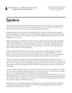 Family, Home & Garden Education Center practical solutions to everyday questions Toll free Info Line[removed]M-F • 9 AM - 2 PM  Spiders