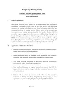 Guidelines for Interns at Hong Kong Housing Society